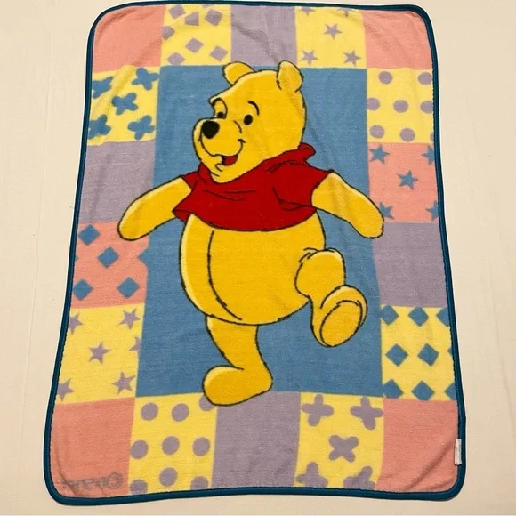 Vintage Winnie The Pooh Blanket Patchwork Fleece 46” x 34” - Picture 10 of 16